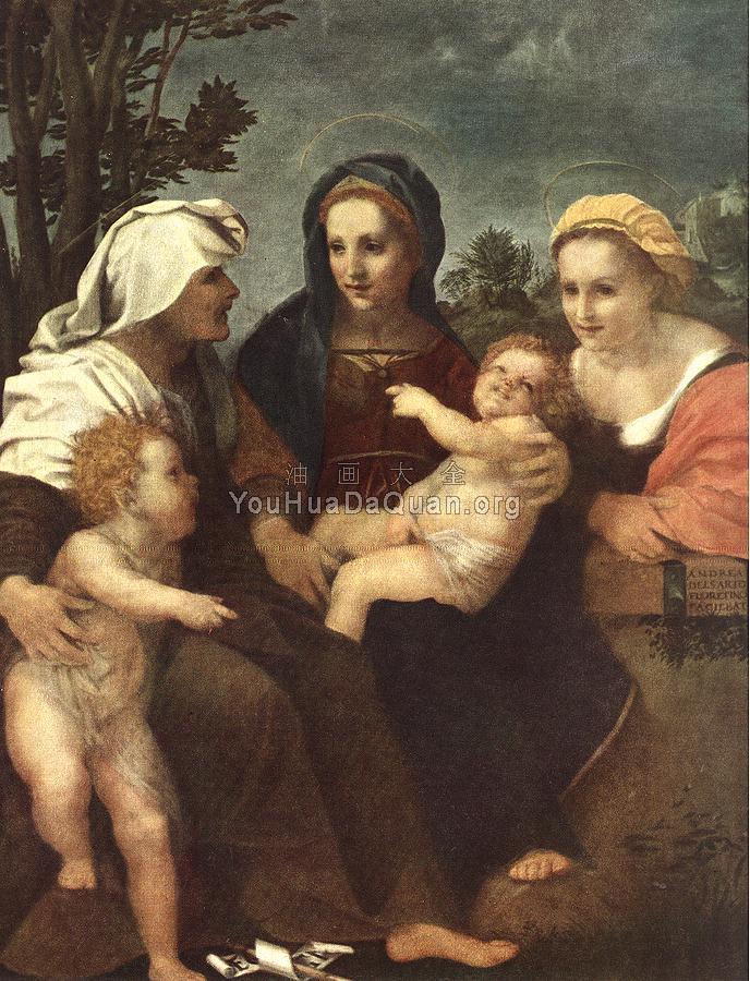 Madonna and Child with Sts Catherine, Elisabeth and John the - 安德烈·德尔·萨托